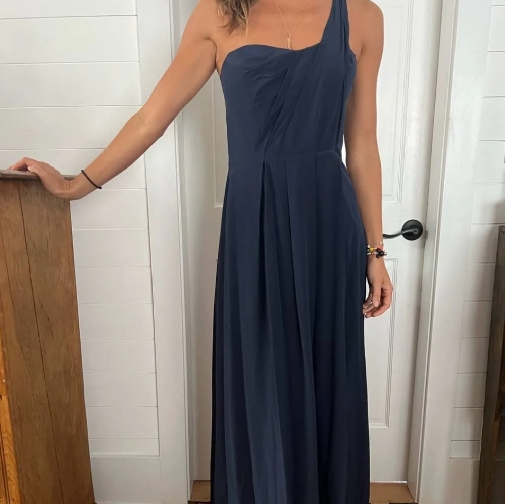 Rebecca Taylor One Shoulder Silk Maxi Dress